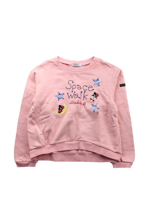 A Pink Crewneck Sweatshirts from Miki House in size 7Y for girl. (Front View)