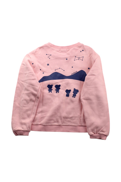 A Pink Crewneck Sweatshirts from Miki House in size 7Y for girl. (Back View)