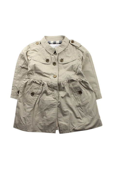 A Beige Coats from Burberry in size 3T for girl. (Front View)