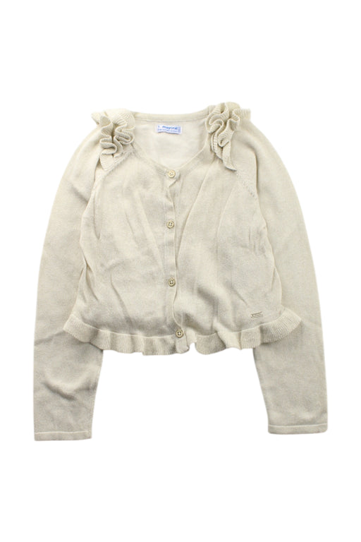 A Ivory Cardigans from Mayoral in size 5T for girl. (Front View)