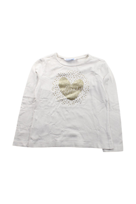 A White Long Sleeve Tops from Mayoral in size 6T for girl. (Front View)