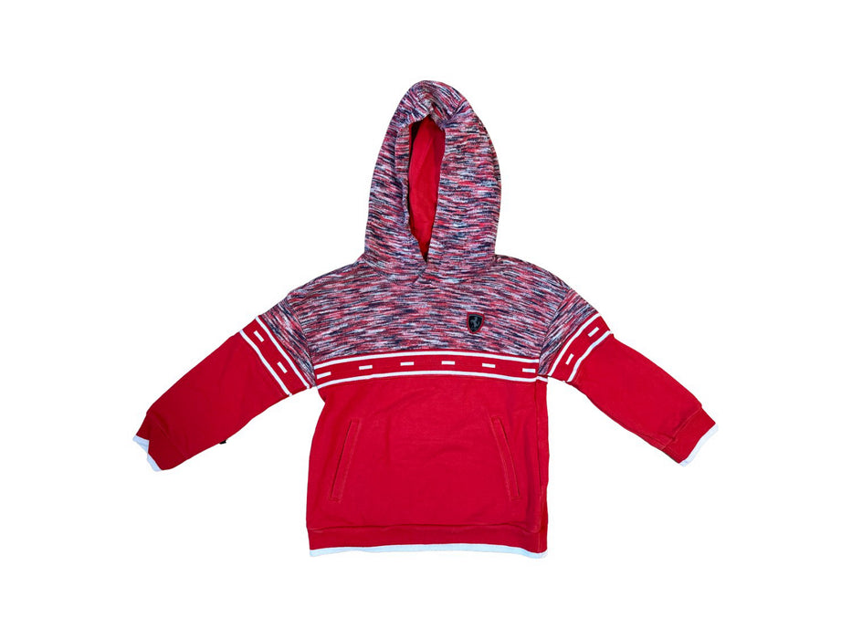 A Red Hooded Sweatshirts from Ferrari in size 5T for boy. (Front View)