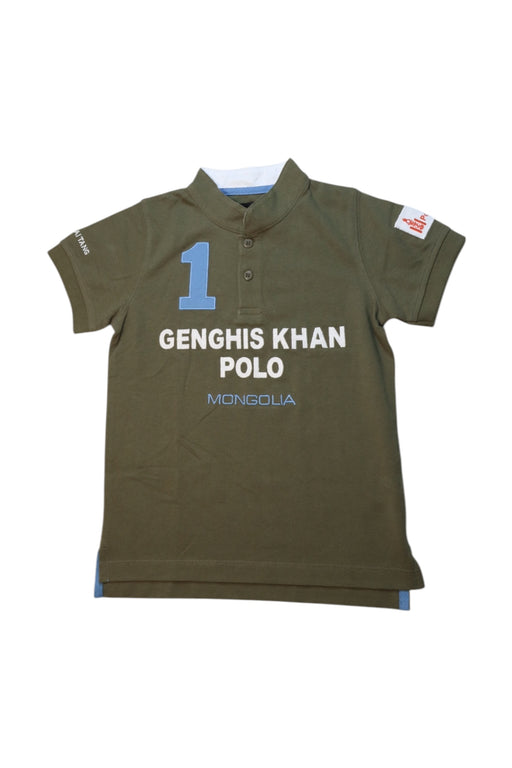 A Green Short Sleeve Polos from Shanghai Tang in size 4T for boy. (Front View)