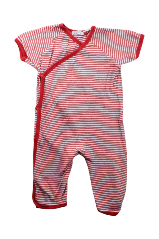 A Red Short Sleeve Rompers from Purebaby in size 6-12M for neutral. (Front View)