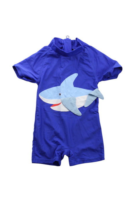 A Blue Short Sleeve Rompers from Seed in size 3-6M for neutral. (Front View)