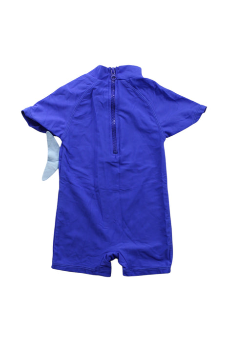 A Blue Short Sleeve Rompers from Seed in size 3-6M for neutral. (Back View)