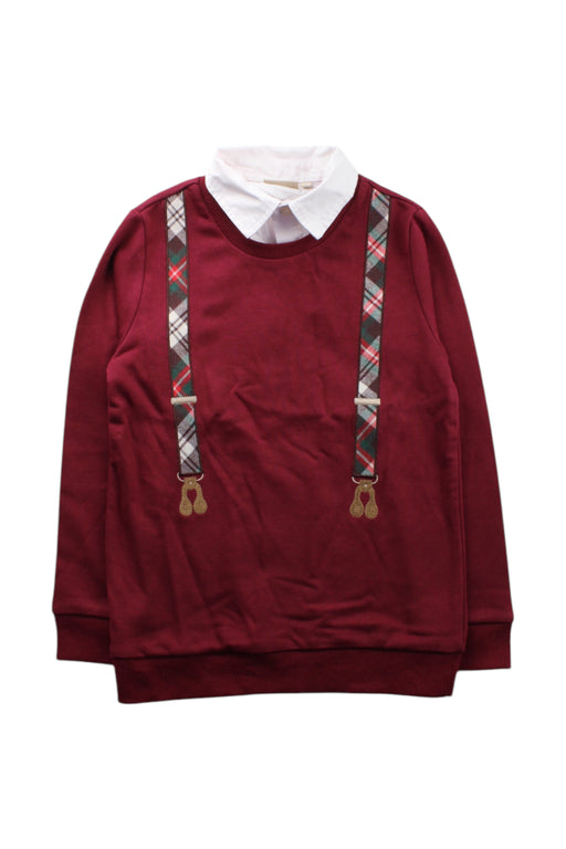 A Burgundy Crewneck Sweatshirts from Chickeeduck in size 7Y for boy. (Front View)