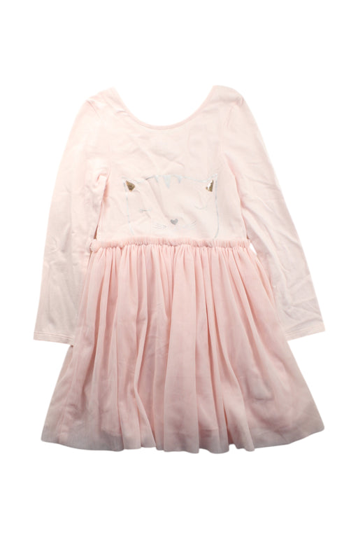 A Pink Long Sleeve Dresses from Seed in size 7Y for girl. (Front View)