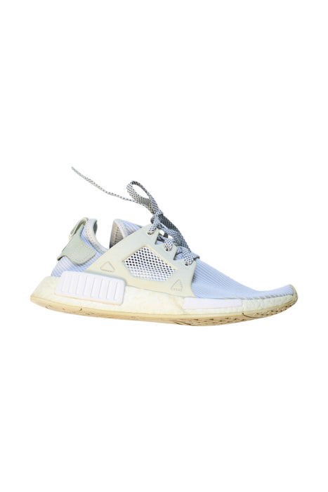 A Blue Sneakers from Adidas in size 12Y for girl. (Front View)