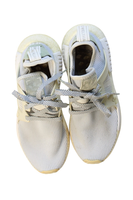 A Blue Sneakers from Adidas in size 12Y for girl. (Back View)