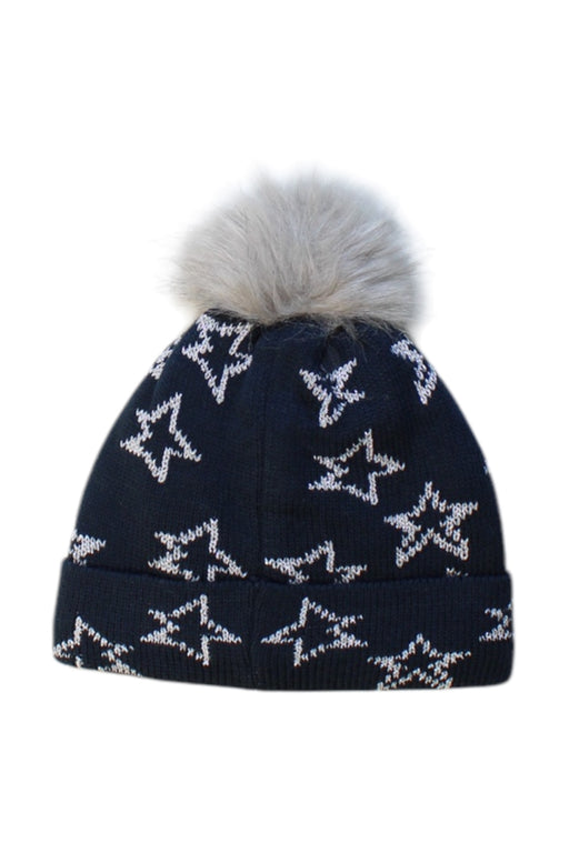 A Navy Winter Hats from Andy & Evan in size 5T for girl. (Front View)