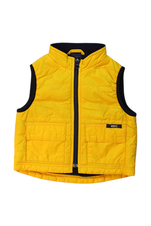 A Yellow Outerwear Vests from Roots in size 2T for boy. (Front View)