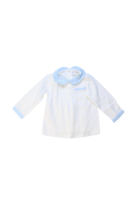 A White Long Sleeve Shirts from dulces in size 6-12M for girl. (Front View)