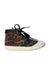A Brown Sneakers from Clarks in size 6T for girl. (Front View)