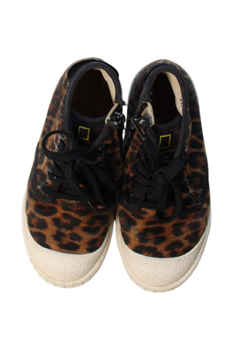 A Brown Sneakers from Clarks in size 6T for girl. (Back View)