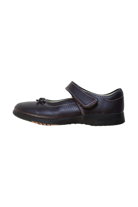 A Black Dress Shoes from pediped in size 5T for girl. (Front View)