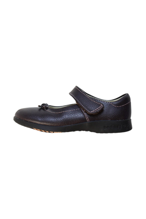A Black Dress Shoes from pediped in size 5T for girl. (Front View)