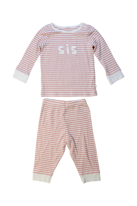 A Pink Pyjama Sets from Mori in size 6-12M for neutral. (Front View)