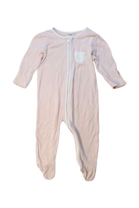 A Peach Onesies from Mori in size 6-12M for neutral. (Front View)