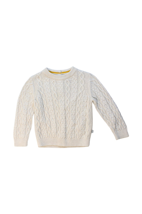 A White Knit Sweaters from Mori in size 6-12M for boy. (Front View)