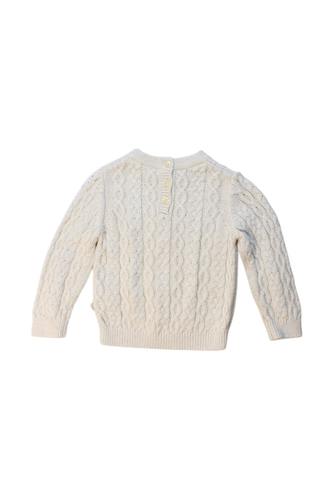A White Knit Sweaters from Mori in size 6-12M for boy. (Back View)