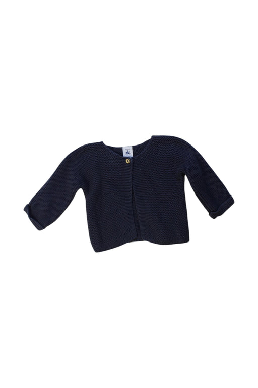 A Navy Cardigans from Petit Bateau in size 3-6M for girl. (Front View)