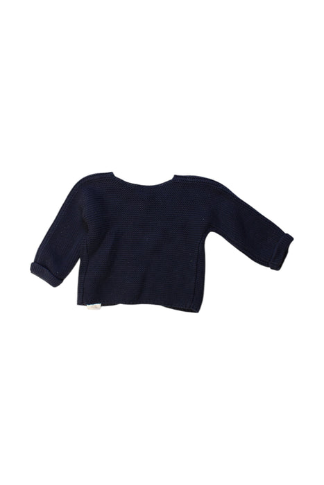 A Navy Cardigans from Petit Bateau in size 3-6M for girl. (Back View)
