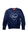 A Navy Knit Sweaters from Ferrari in size 4T for girl. (Front View)