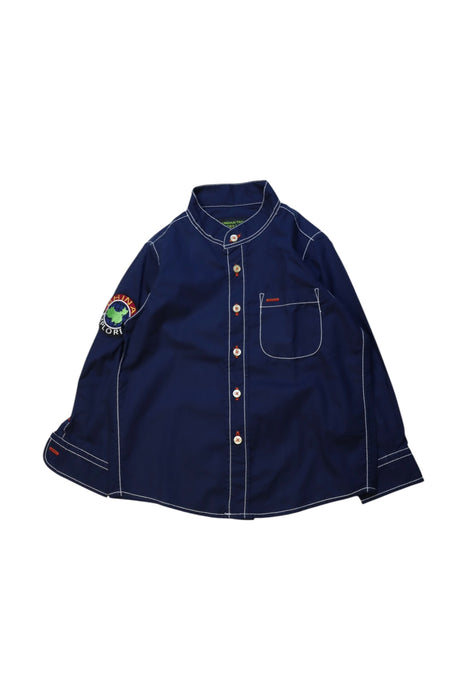 A Navy Long Sleeve Shirts from Shanghai Tang in size 2T for boy. (Front View)