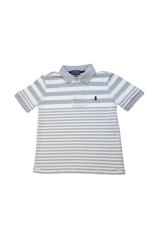 A Grey Short Sleeve Polos from Polo Ralph Lauren in size 4T for boy. (Front View)