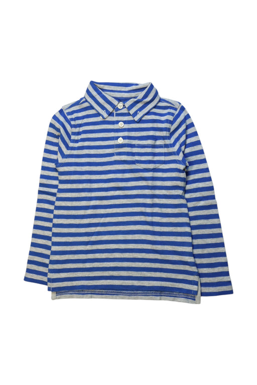 A Blue Long Sleeve Polos from Crewcuts in size 3T for boy. (Front View)