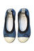 A Blue Flats from Fendi in size 4T for girl. (Back View)