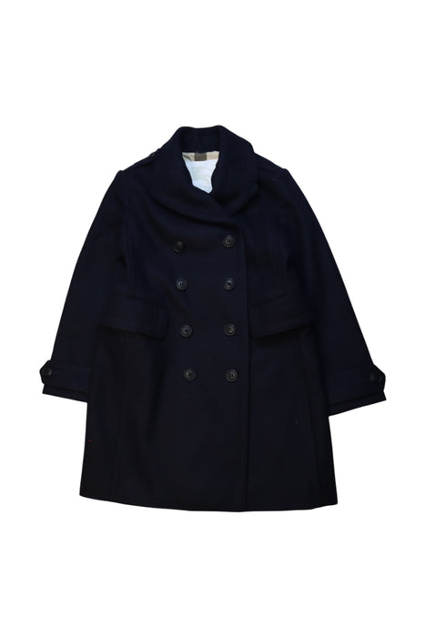A Navy Coats from Burberry in size 6T for girl. (Front View)