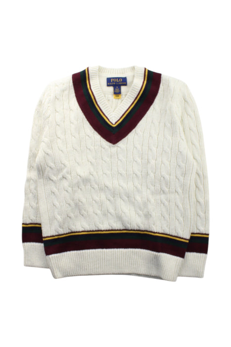 A White Sweater Vests from Polo Ralph Lauren in size 5T for boy. (Front View)