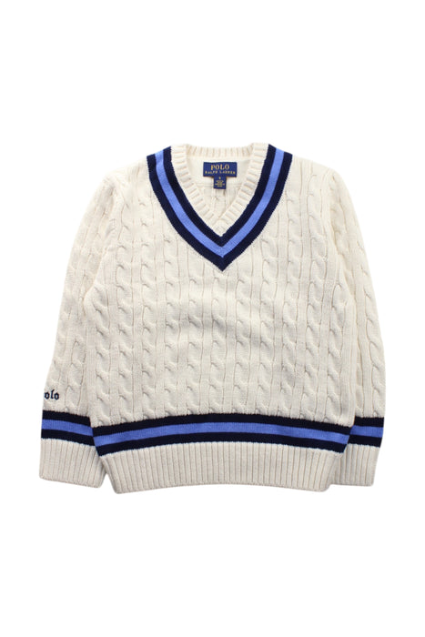 A White Sweater Vests from Polo Ralph Lauren in size 5T for boy. (Front View)