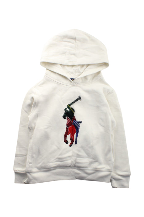 A White Hooded Sweatshirts from Polo Ralph Lauren in size 5T for neutral. (Front View)