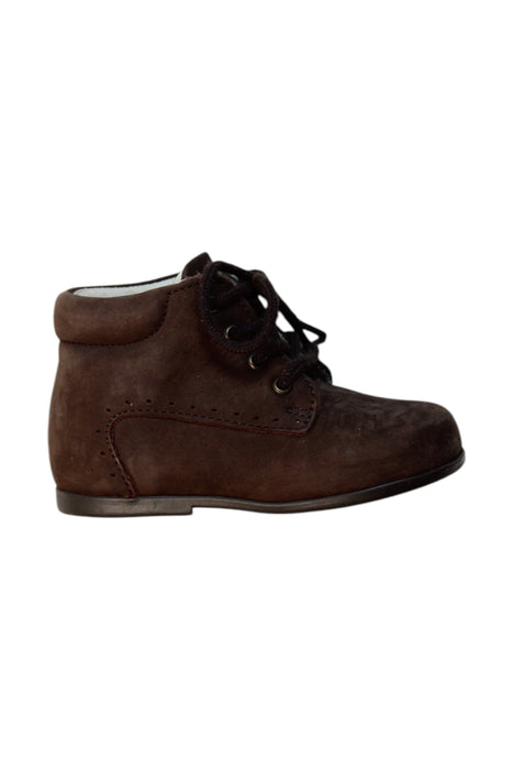 A Brown Booties from Jacadi in size 12-18M for boy. (Front View)