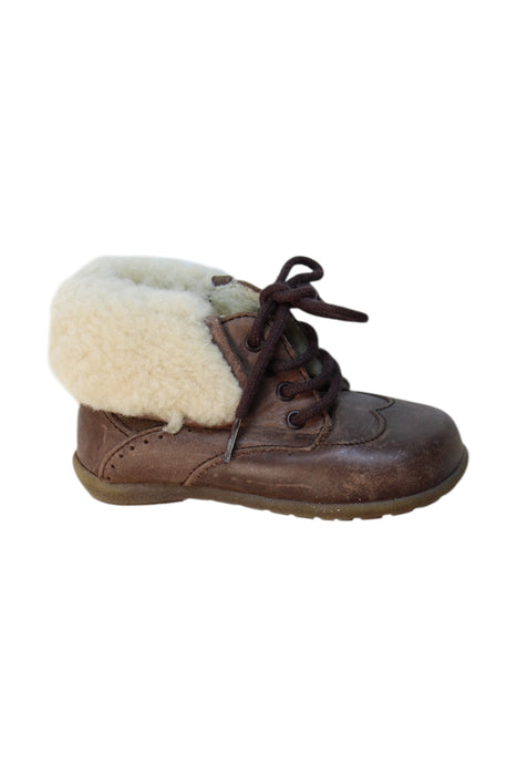 A Brown Booties from Jacadi in size 12-18M for boy. (Front View)