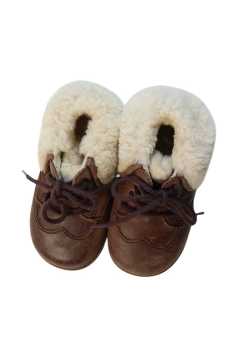 A Brown Booties from Jacadi in size 12-18M for boy. (Back View)