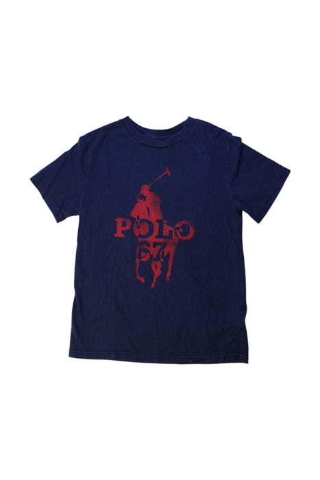 A Navy Short Sleeve T Shirts from Polo Ralph Lauren in size 8Y for boy. (Front View)