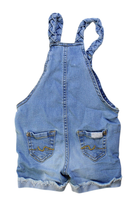 A Blue Overall Shorts from 7 For All Mankind in size 6-12M for girl. (Back View)