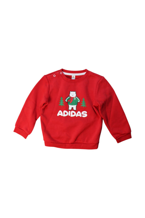A Red Crewneck Sweatshirts from Adidas in size 2T for boy. (Front View)