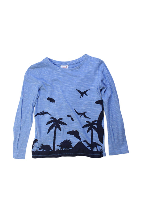 A Blue Long Sleeve T Shirts from Seed in size 7Y for boy. (Front View)