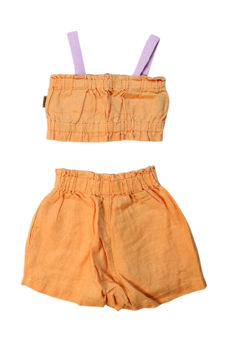 A Orange Shorts Sets from Hebe in size 4T for girl. (Back View)