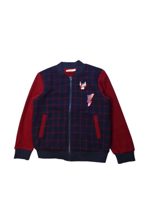 A Red Lightweight Jackets from Momonittu in size 8Y for girl. (Front View)