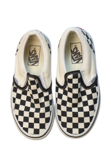 A Black Slip Ons from Vans in size 5T for neutral. (Back View)