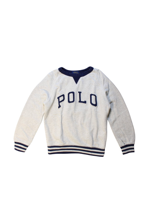 A White Crewneck Sweatshirts from Polo Ralph Lauren in size 5T for boy. (Front View)
