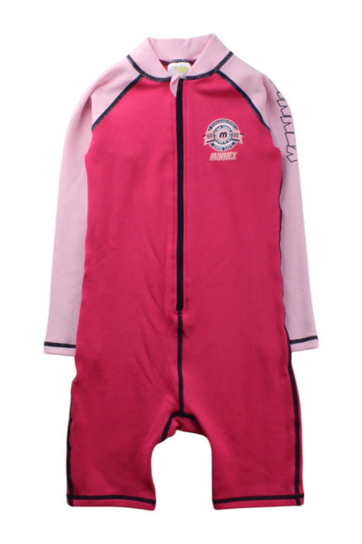 A Pink Rash Guards from Minnex in size 8Y for girl. (Front View)