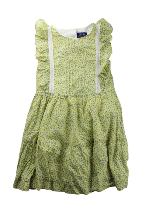 A Green Sleeveless Dresses from Polo Ralph Lauren in size 6T for girl. (Front View)