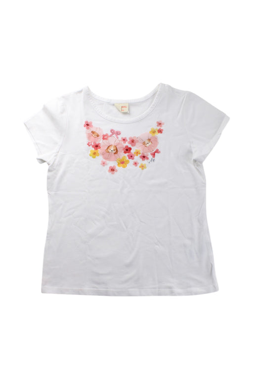 A White Short Sleeve Tops from Momonittu in size 10Y for girl. (Front View)